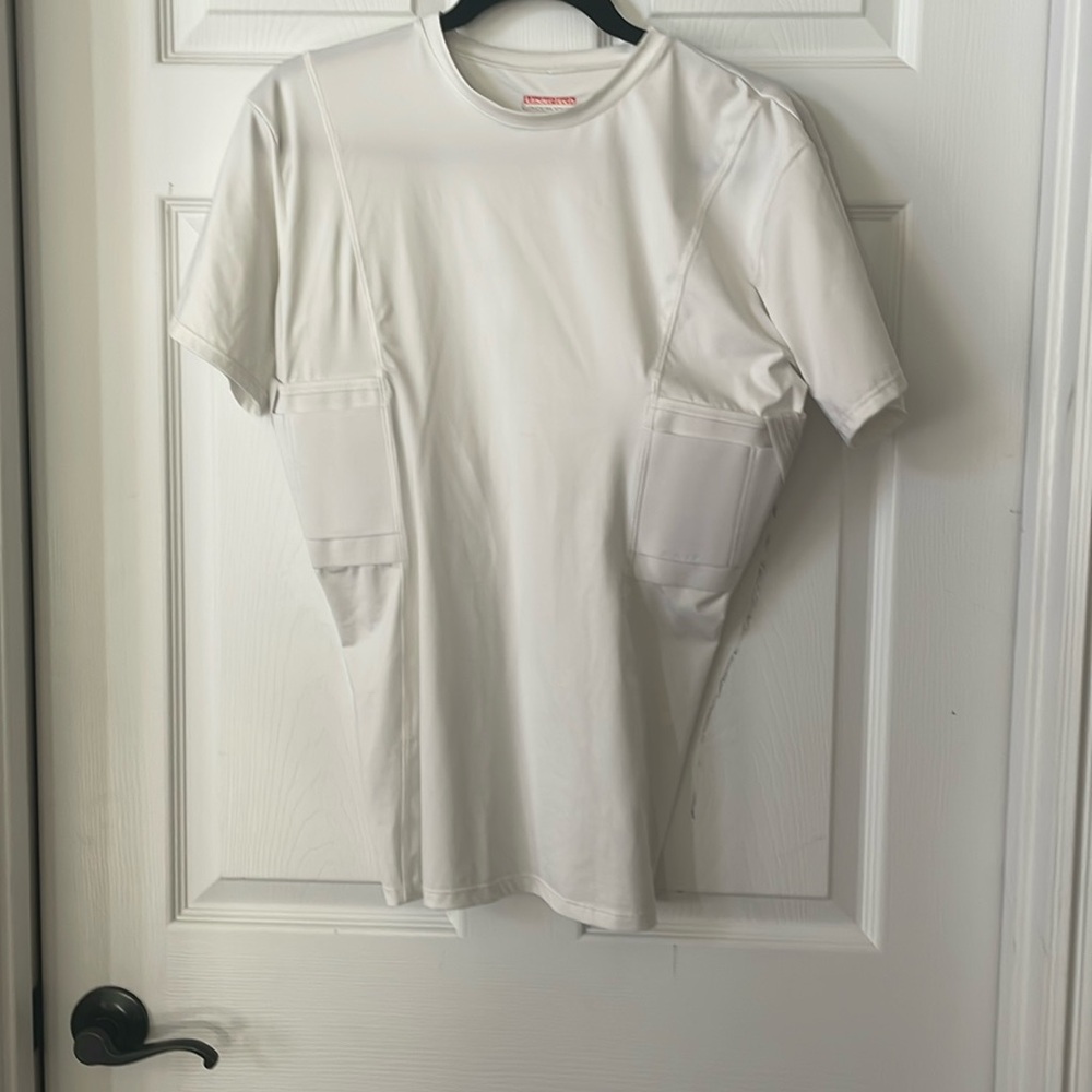Undertech undercover concealed carry crew neck tshirt, white, size large